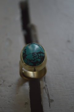Anillo Mineral Turquesa reconstituida ▽ Listo para entregar - tienda online