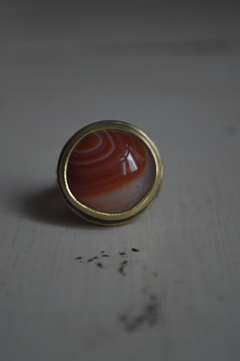 Anillo Mineral ágata cornalina▽ Listo para entregar - Marcapiel