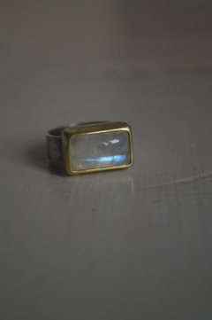 Anillo Mineral piedra luna ▽ Listo para entregar en internet