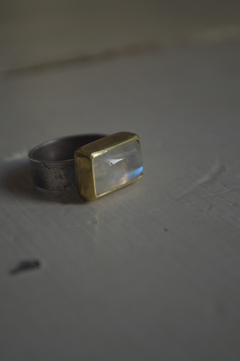 Anillo Mineral piedra luna ▽ Listo para entregar - Marcapiel