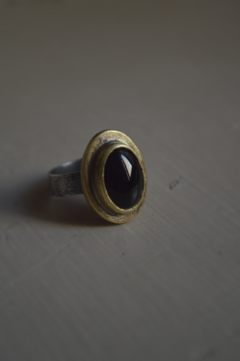 Anillo Mineral ónix negro ▽ Listo para entregar - tienda online
