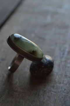 Anillo Mineral Prehnita ▽ Listo para entregar - tienda online