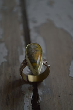 Anillo Mineral bumble bee jasper ▽ Listo para entregar