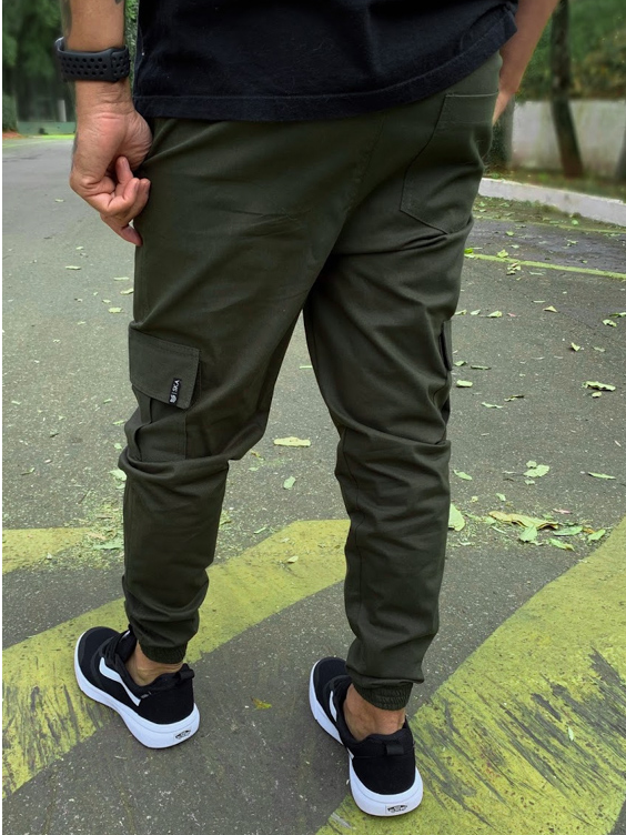 Calça Jogger cargo bege - Calças Jogger