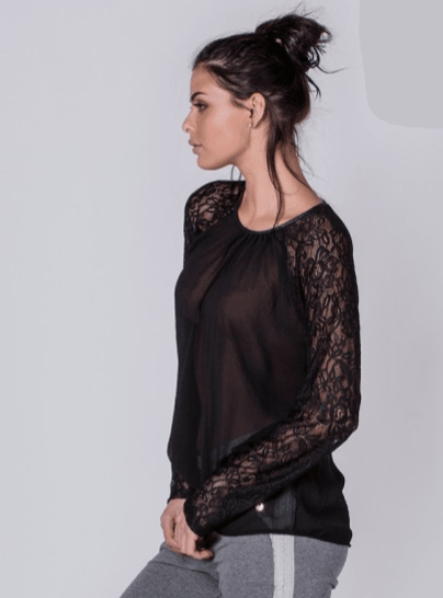blusa com transparência preta