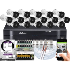 Kit Cftv Intelbras 16 Câmeras Vhd 1010 B G4 com HD 1 TERA