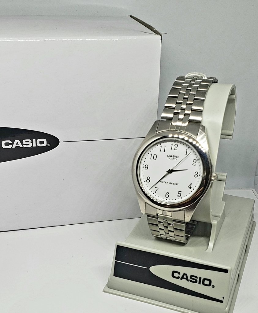 casio reloj hombre acero plateado