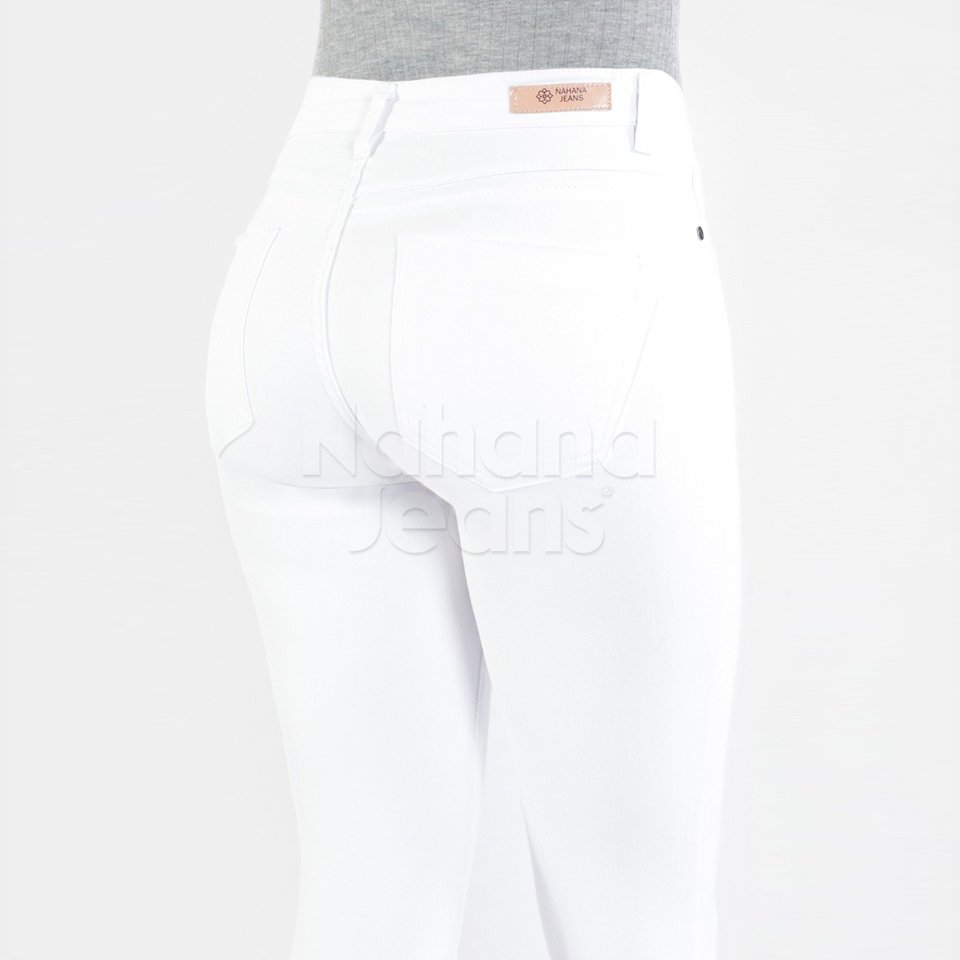 Jean chupín Elastizado blanco tiro alto | Distrito Moda