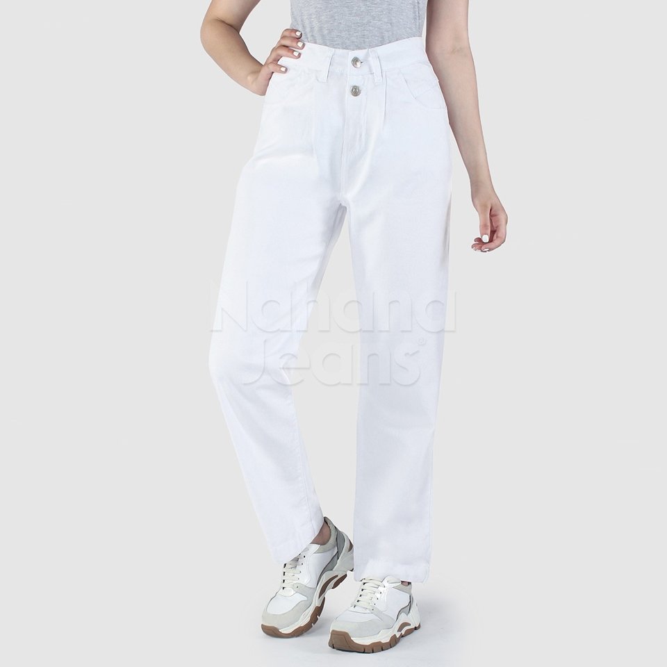 Jean mom recto blanco - Comprar en Malena