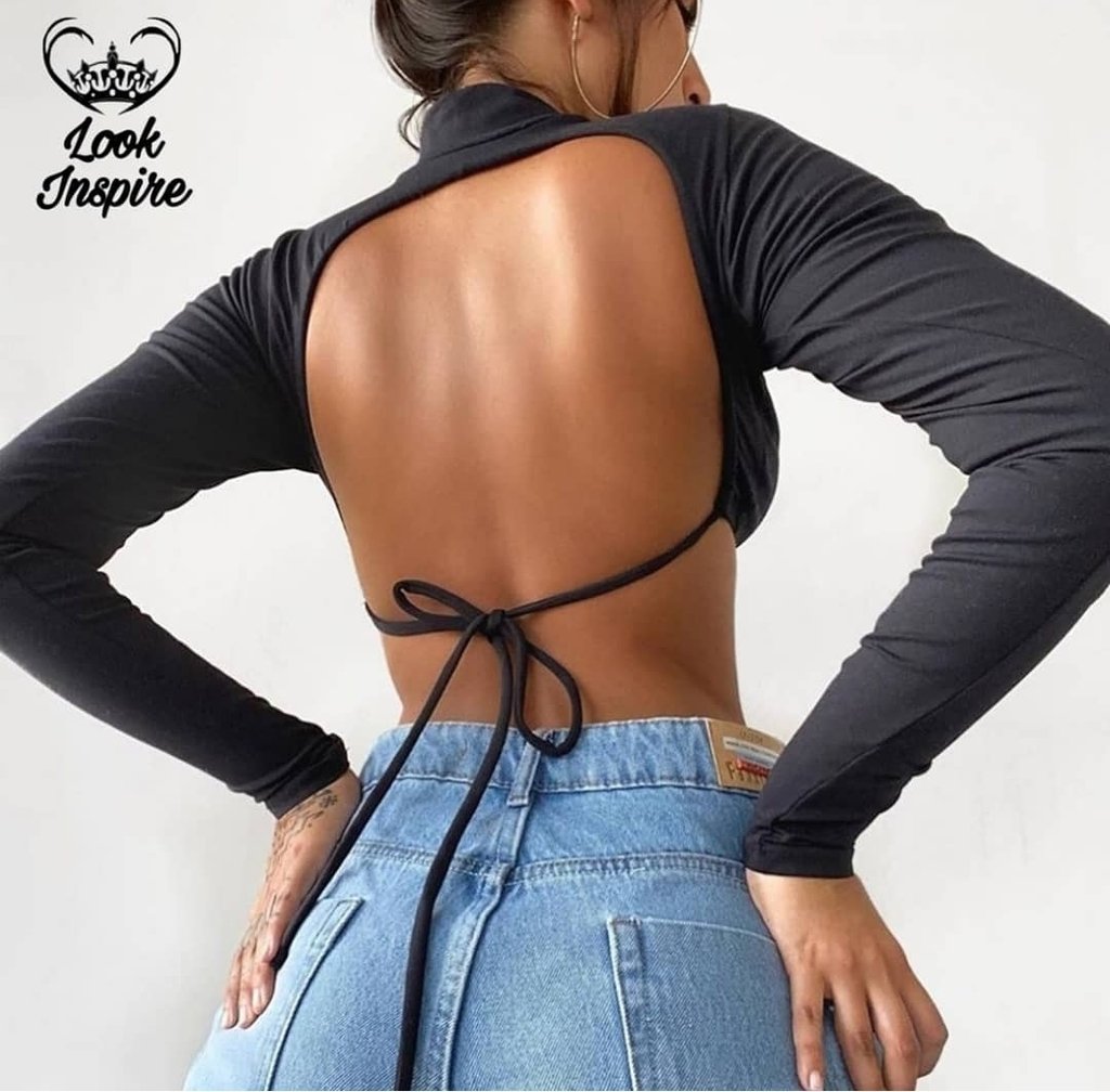 cropped preto de frio