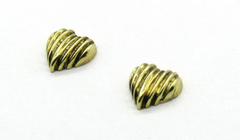 Aros Forma Corazon Rayado Oro 18 Ktes 2.4 Grs (118262) Envio Gratis