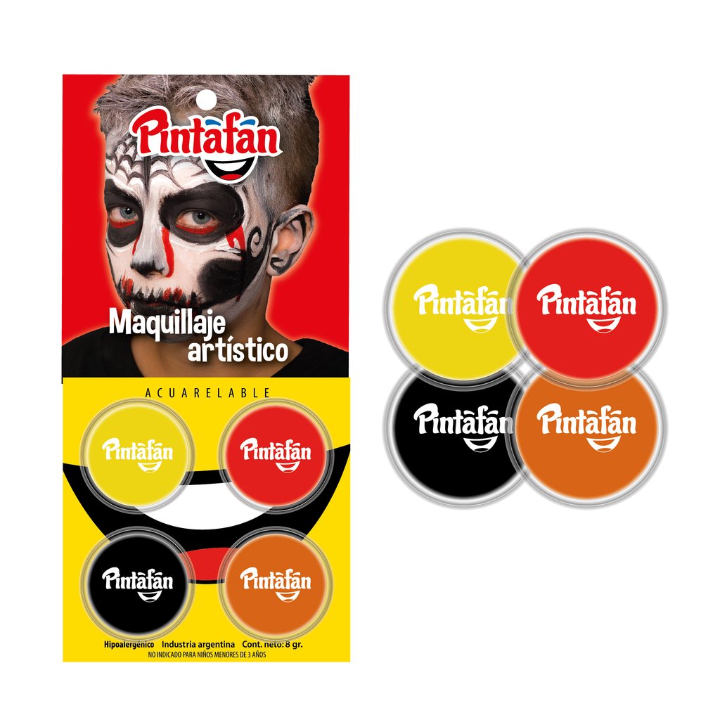 MAQUILLAJE ARTISTICO PINTAFAN SET X 4 unid 2 GRS HALLOWEEN BLANCO NEGRO ROJO VIOLETA MAQUILLAJE ARTISTICO PINTAFAN SET X 4 unid 2 GRS HALLOWEEN BLANCO NEGRO ROJO VIOLETA