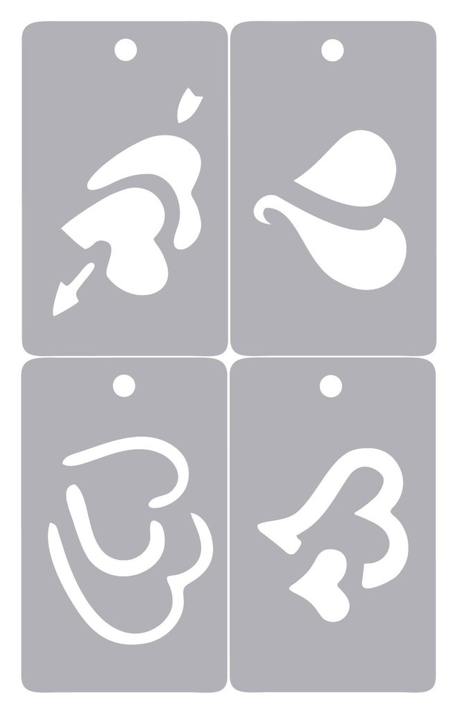 STENCIL CREATIVA x 4 SERIE 615 23 STENCIL 4 EN 1 IDEAL PARA MAQUILLAJE STENCIL CREATIVA x 4 SERIE 615 23 STENCIL 4 EN 1 IDEAL PARA MAQUILLAJE