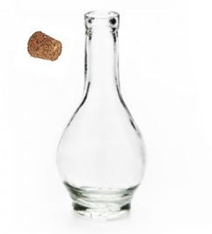 Envase de vidrio 85 c.c. con tapa de corcho