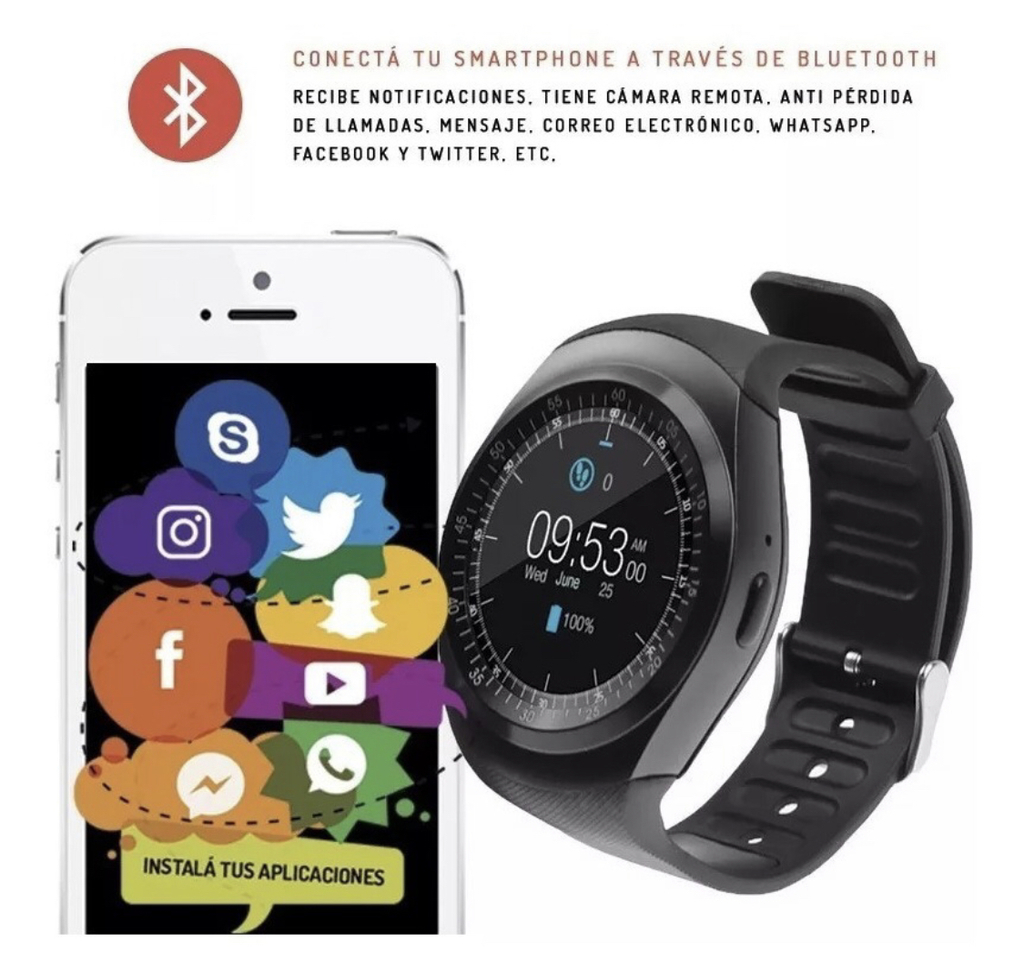 SmartWatch Y1 Blanco - Siempre al Top Cipolletti