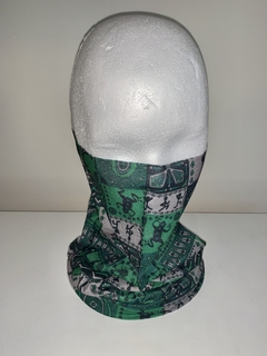 Cuello Multifuncion Tipo Buff SIN COSTURA figuras sobre verde UNISEX - tienda online