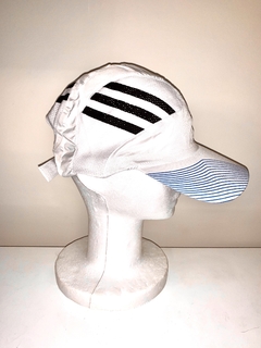 Gorros Drifit Unisex Blanco Calado 3 tiras negras