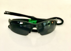 Lentes  medio Marco color Negro cristal Negro  y vivos Verdes UV400 Protection Unisex Bicicleta Running modelo Roma - Antideslizante con Sujetador - comprar online