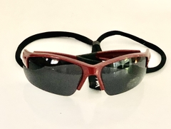 Lentes  medio Marco color Rojo cristal Negro y vivos Negros UV400 Protection Unisex Bicicleta Running modelo Roma - Antideslizante con Sujetador - comprar online
