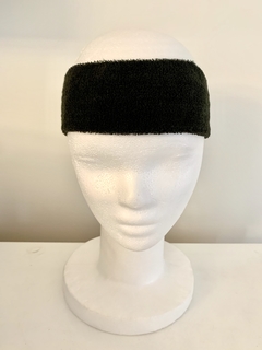 Vincha Toalla Negro/Blanco/Azul Unisex - Ancho 6.5 cm