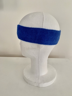 Vincha Toalla Negro/Blanco/Azul Unisex - Ancho 6.5 cm