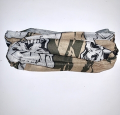 Cuello Multifuncion Tipo Buff SIN COSTURA Sublimado Calaveras sobre Beige