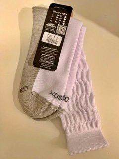 Imagen de Media SOX Algodon trenzado Gris y Blanco o Gris Plomo y Gris claro UNISEX