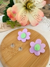 Aros flor acrílico