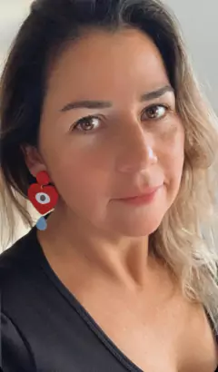 Imagen de Aros corazón rojo con gotas