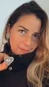 Aro corazón terciopelo gris