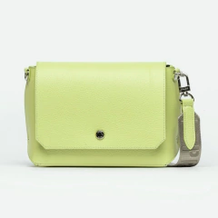 Bandolera cuero verde menta