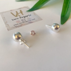 Aros esfera diámetro 10 MM plata 925 - comprar online