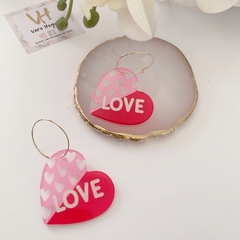 Aros acrílico corazón - comprar online