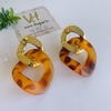 Acrílico aros dorado carey mate