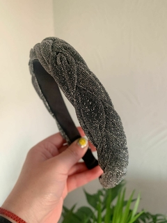 Cintillo plateado trenzado - tienda online
