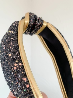 Cintillo nudo negro y dorado - comprar online