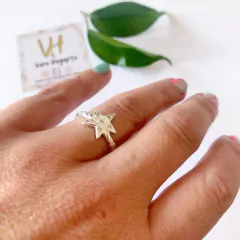 Anillo estrella con micro circón