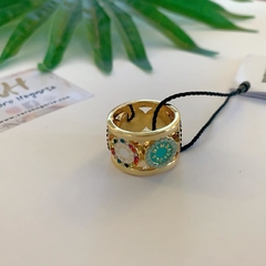 Anillo logo Bimba y Lola dorado en internet