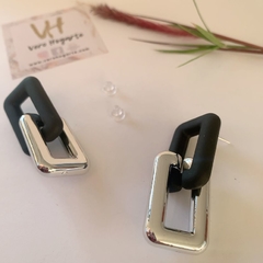 Aros plata negro mate - Vero Hogarte