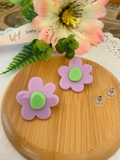 Aros flor acrílico - comprar online
