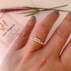 anillo tres corazones y micro circones