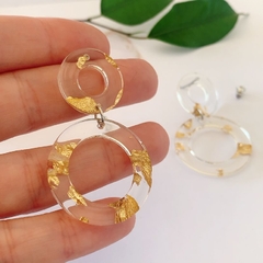 Aros circunferencias transparentes con foil dorado en internet