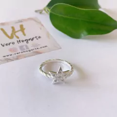 Anillo estrella con micro circón - comprar online