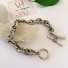 Pulsera eslabones envejecida talla S