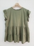 Blusa Anne doble volado abajo y boton atras (poplin) - tienda online