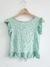 Remera Nina con voladito y 3 moños atrás (poplin)