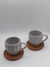 TAZA DE CERAMICA CON PLATO DE MADERA