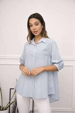 CAMISA OVERSIZE CAMPANA VOILE ALGODON.