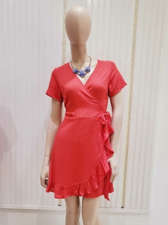 VESTIDO CRUZADO DE LINO.