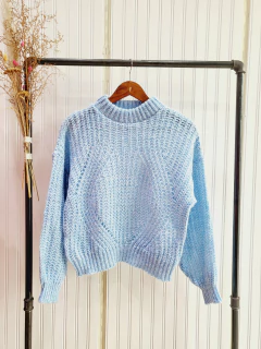 SWEATER MEDIA POLERA ROMBO FRIZADO - comprar online